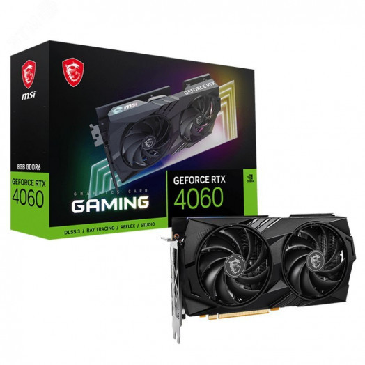 Видеокарта RTX4060 GAMING, NVIDIA GeForce AD107, 8 ГБ GDDR6, PCI-Express 4.0