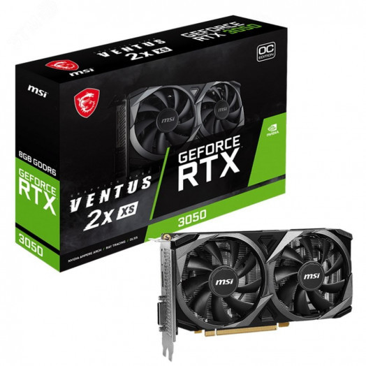 Видеокарта RTX3050 VENTUS 2X XS OC, NVIDIA GeForce GA106, 8 ГБ GDDR6, PCI-Express 4.0