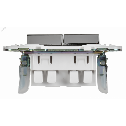 SKANDY Выключатель 2-клавишный проходной 10А SK-V05N никель IEK