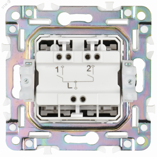 SKANDY Выключатель 2-клавишный 10А SK-V04N никель IEK