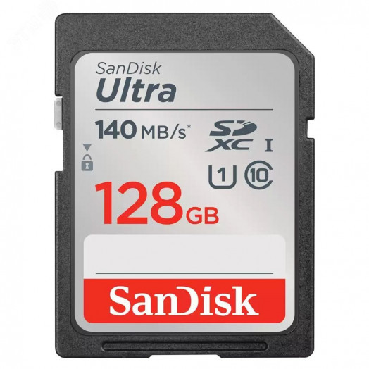 Карта памяти 128GB SD Ultra UHS I, SDXC, 140 МБ/с, Class 10