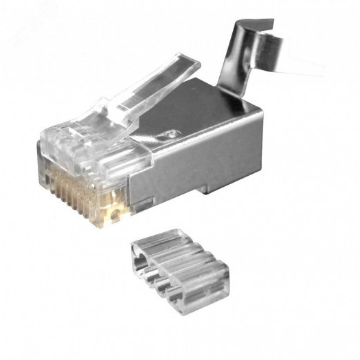 Коннектор Eurolan, RJ45, кат. 6A, экр., для полевой установки, 50 шт, цвет белый, FTP