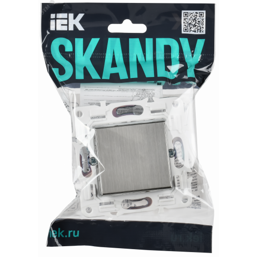 SKANDY Выключатель 1-клавишный проходной 10А SK-V02N никель IEK