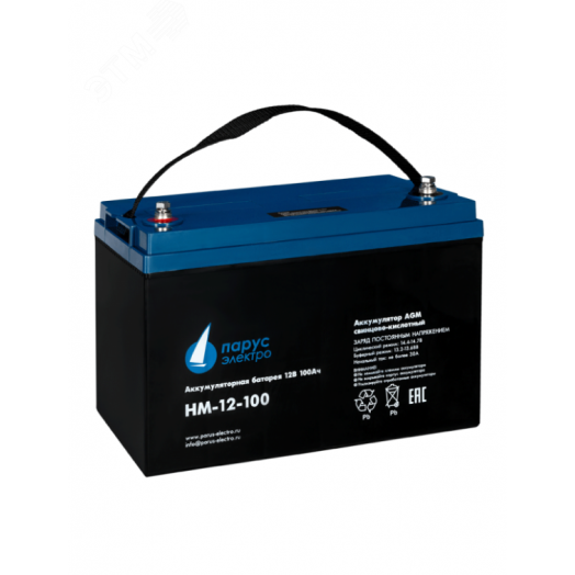 Батарея аккумуляторная 12В 100Ач со сроком службы 10-12 лет