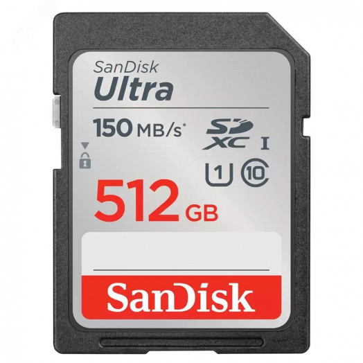 Карта памяти 512GB SD Ultra UHS I, SDXC, 150 МБ/с, Class 10