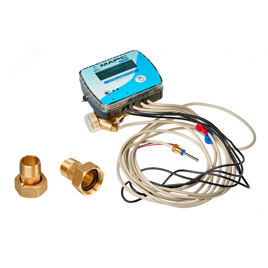 Теплосчетчик ультразвуковой СТК МАРС NEO-15 У П 0,6 RS (ультразвуковой, для установки на подающий трубопровод, Ду15, монтажная длина 110 мм, qp=0.6 м3/ч, Pмах=16 кгс/см2, tмах=105 град.С, интерфейс RS-485, без комплекта монтажных частей)