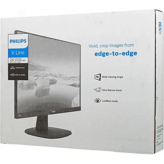 Монитор для компьютера LCD 23.8'' IPS, 1920х1080,nonGLARE,75Hz,250cd,4ms,VGA,HDMI,DP,Speakers