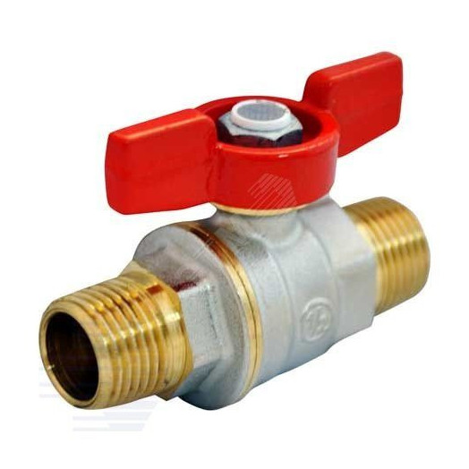 Кран шаровой R913 Ду 15 1/2' Ру42 НР полнопроходной бабочка красный