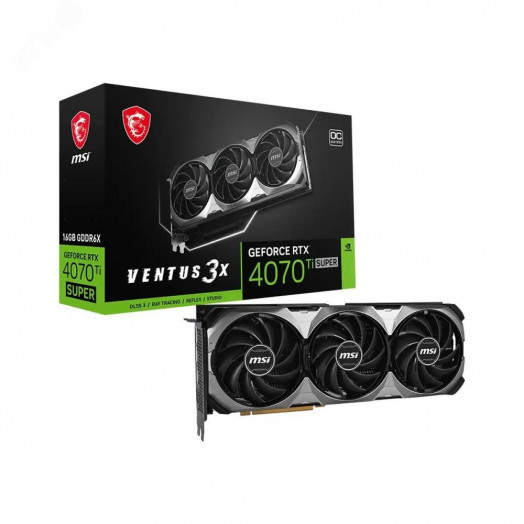 Видеокарта RTX4070Ti SUPER VENTUS 3X OC, NVIDIA GeForce AD103, 16 ГБ GDDR6X, PCI-Express 4.0