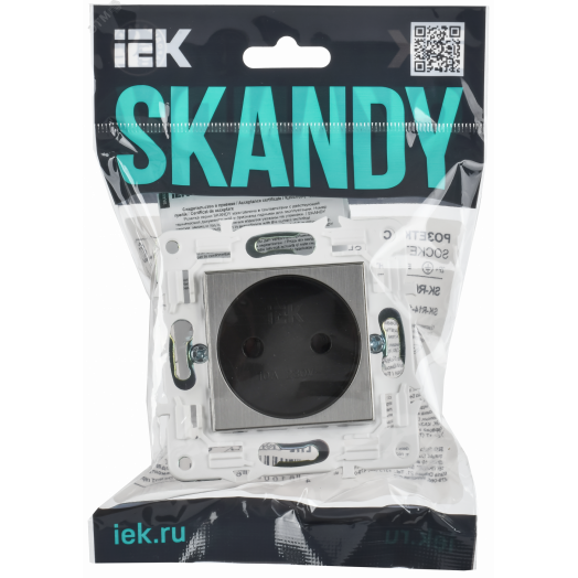 SKANDY Розетка без заземления без защитных шторок 10А SK-R02N никель IEK