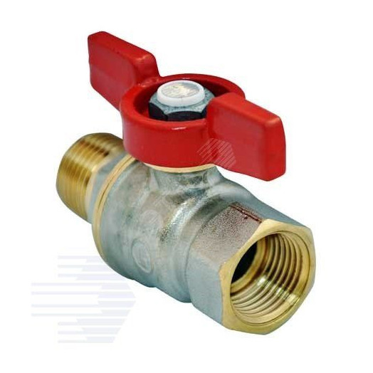 Кран шаровой R914 Ду 20 3/4' Ру42 ВН полнопроходной бабочка красный