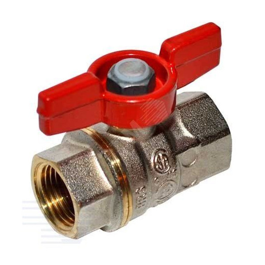Кран шаровой R911 Ду 20 3/4' Ру42 ВВ полнопроходной бабочка красный