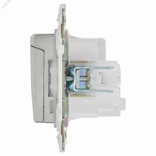 SKANDY Розетка 1-местная с заземлением с защитными шторками и крышкой 16А IP44 SK-R11N никель IEK