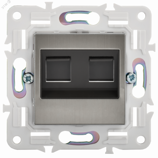 SKANDY Розетка компьютерная двойная RJ45 кат.6 SK-K04N никель IEK