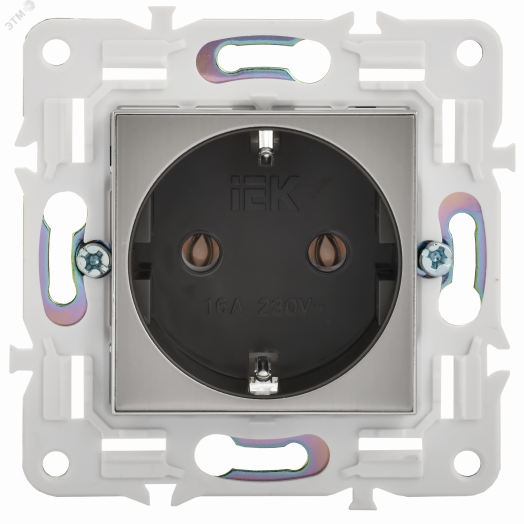 SKANDY Розетка с заземлением без защитных шторок 16А SK-R05N никель IEK