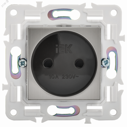 SKANDY Розетка без заземления с защитными шторками 10А SK-R01N никель IEK