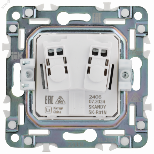 SKANDY Розетка без заземления с защитными шторками 10А SK-R01N никель IEK