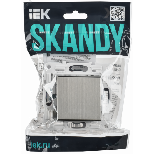 SKANDY Выключатель 1-клавишный кнопочный 10А SK-V14N никель IEK