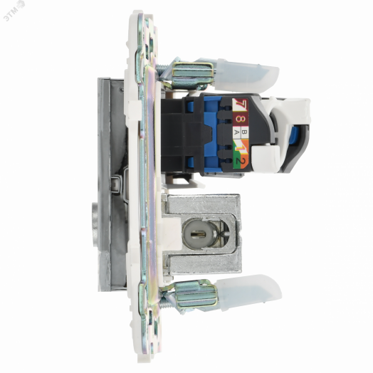 SKANDY Розетка двойная TV+RJ45 кат.6E SK-A15N никель IEK