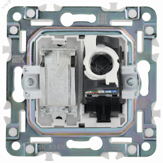 SKANDY Розетка двойная TV+RJ45 кат.6E SK-A15N никель IEK