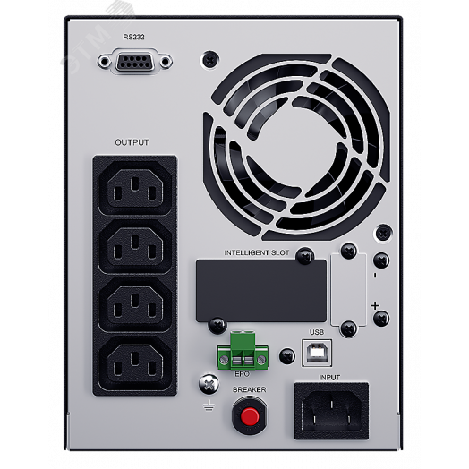 Источник бесперебойного питания Online, Tower 1000ВА/900Вт. USB/RS-232/EPO/SNMPslot, 4 IEC С13, без АКБ