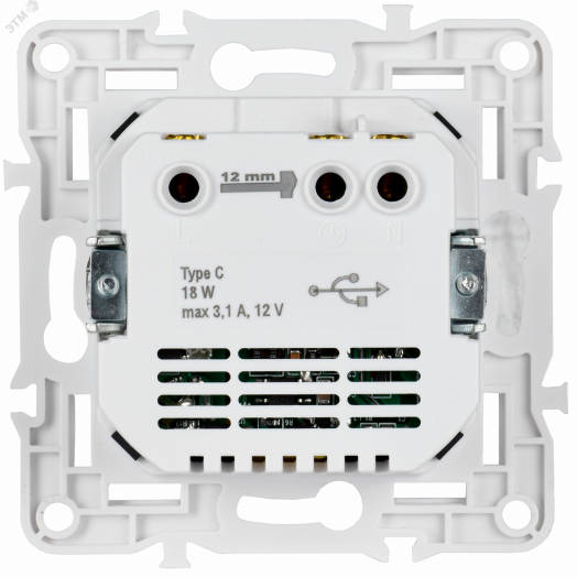 SKANDY Розетка с заземлением с защитными шторками 16А с USB C 18Вт SK-R17N никель IEK