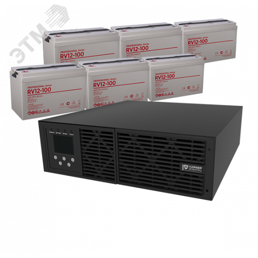 Источник бесперебойного питания , Online, Rack/Tower 6000ВА/5400Вт. USB/RS-232/SNMP Slot/EPO/Клеммная колодка (1), 3U, без АКБ