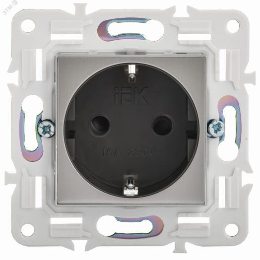 SKANDY Розетка с заземлением с защитными шторками 16А SK-R04N никель IEK