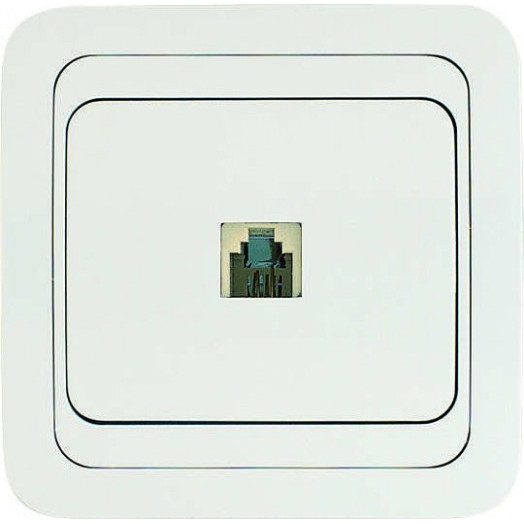 Розетка телефонная 1-м СП Mimoza 16А IP20 бел./бел. Makel 12014