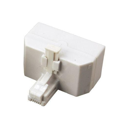 Тройник тел. штек.-3 гнезд. 6P-4C бел. Rexant 03-0041