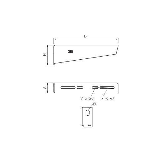 Комплект (консоль с опорой + болт) MWA 12 21 FS осн.210 оцинк. сталь OBO 6424732