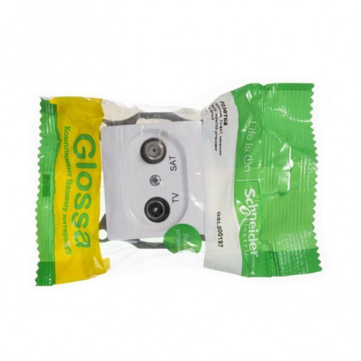 Розетка телевизионная оконечная TV/SAT 1-м СП Glossa 1дБ механизм бел. SE GSL000197