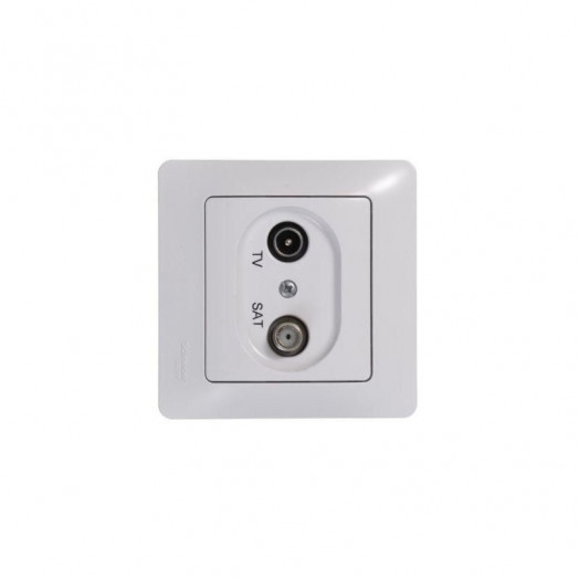 Розетка телевизионная оконечная TV/SAT 1-м СП Glossa 1дБ механизм бел. SE GSL000197