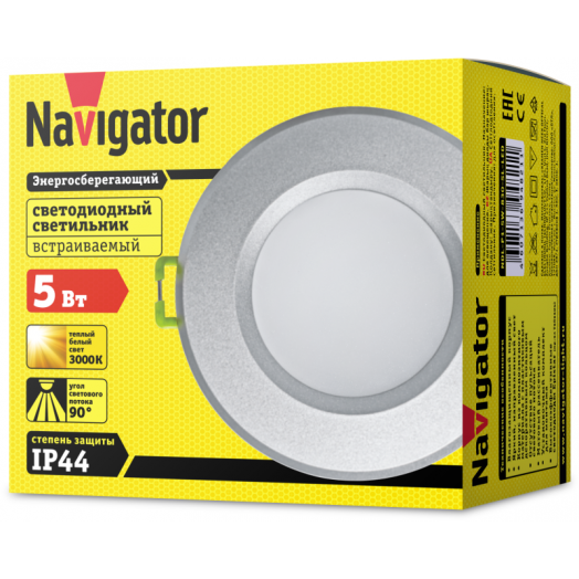 Светильник светодиодный 94 821 NDL-P1-5W-830-SL-LED 5Вт 3000К IP44 Navigator 94821