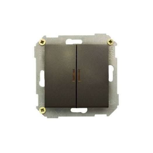 Выключатель 2-кл. СП Simon 34 10А IP20 с подсветкой механизм графит Simon 34392-038