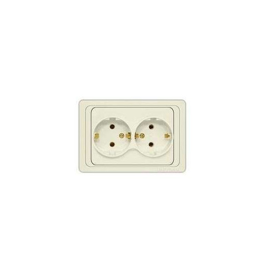 Розетка 2-м СП Валери 16А с заземл. сл. кость UNIVersal Б-В0128