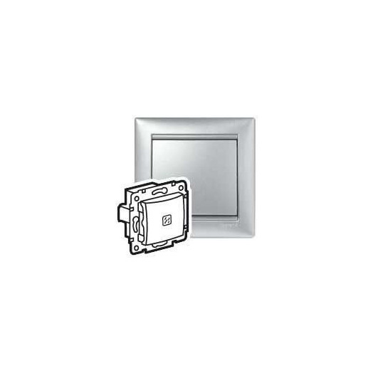 Выключатель 1-кл. СП Valena 10А IP31 с подсветкой механизм алюм. (DIY-упак.) Leg 694340