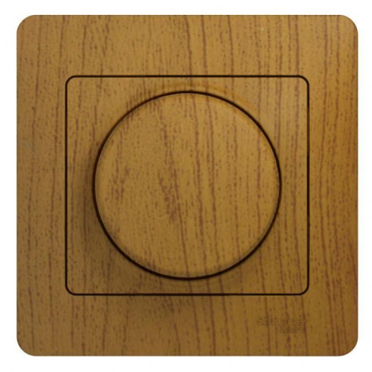 Светорегулятор (диммер) СП Glossa 300Вт поворот. в сборе дерево дуб SE GSL000534