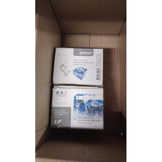 Светильник потолоч. "Куб с полосой" встраив. хруст. G4 син. LeFlash V713B