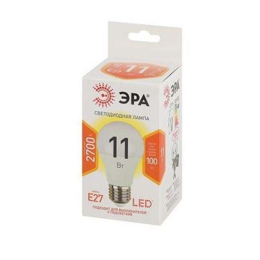 Лампа светодиодная A60-11w-827-E27 грушевидная 880лм Эра Б0030910