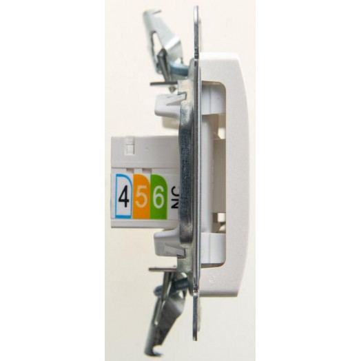 Розетка компьютерная + телефонная 2-м СП Glossa RJ45 + RJ11 кат.5E механизм перламутр SE GSL000685