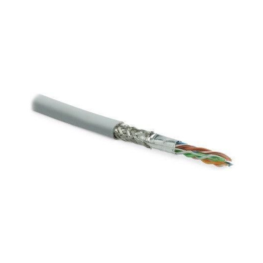 Кабель витая пара SF/UTP кат.5E 4 пары 24 AWG ОЖ solid экран-фольга + медн. оплетка LSZH -40град.C-+75град.C SFUTP4-C5E-S24-IN-LSZH-GY-305 сер. (уп.305м) Hyperline 246264