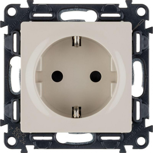 Розетка 1-м СП Valena Life 16А IP20 250В 2P+E защ. шторки винтов. клеммы с лицев. панелью механизм сл. кость Leg 753524