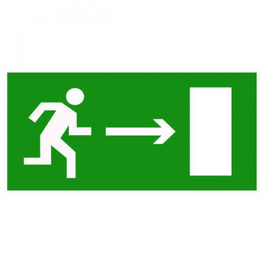 Знак безопасности BL-3413.E03 "Напр. к эвакуационному выходу направо" Белый свет a12749