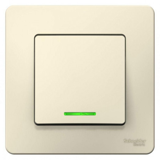 Выключатель 1-кл. СП Blanca 10А IP20 (сх. 1) 250В с подсветкой молочн. SE BLNVS010112