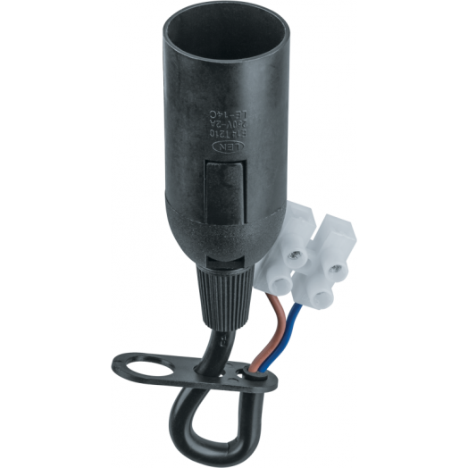 Патрон электрический 61 353 NLH-P-F-BL-E14-TB пластик. подвесной с клеммной колодкой на проводе черн. Navigator 61353