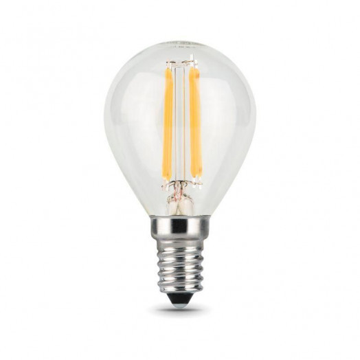 Лампа светодиодная филаментная Black Filament 7Вт P45 шар 2700К тепл. бел. E14 550лм GAUSS 105801107