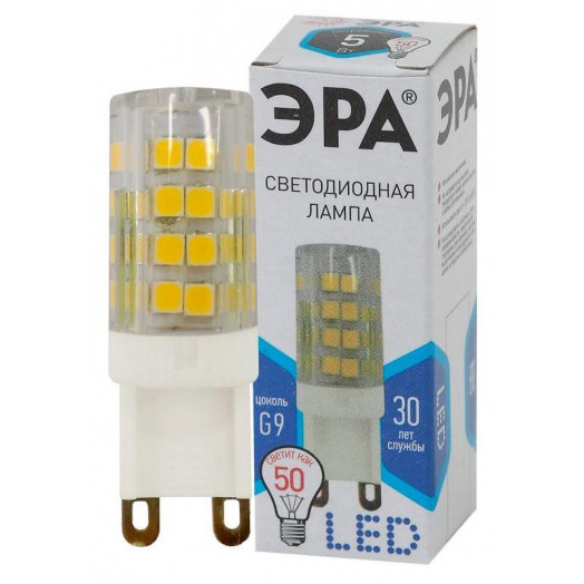 Лампа светодиодная JCD-5w-220V-corn ceramics-840-G9 400лм Эра Б0027864