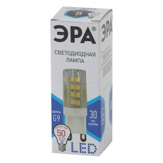 Лампа светодиодная JCD-5w-220V-corn ceramics-840-G9 400лм Эра Б0027864