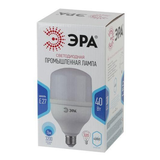 Лампа светодиодная высокомощная STD LED POWER T120-40W-4000-E27 40Вт T120 колокол 4000К нейтр. бел. E27 3200лм Эра Б0027005